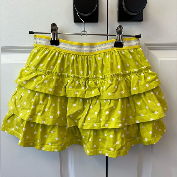 Mini Boden Yellow Polka Dot Tiered Skirt With Built In Shorts (Size 8-9) - Picture 2 of 6
